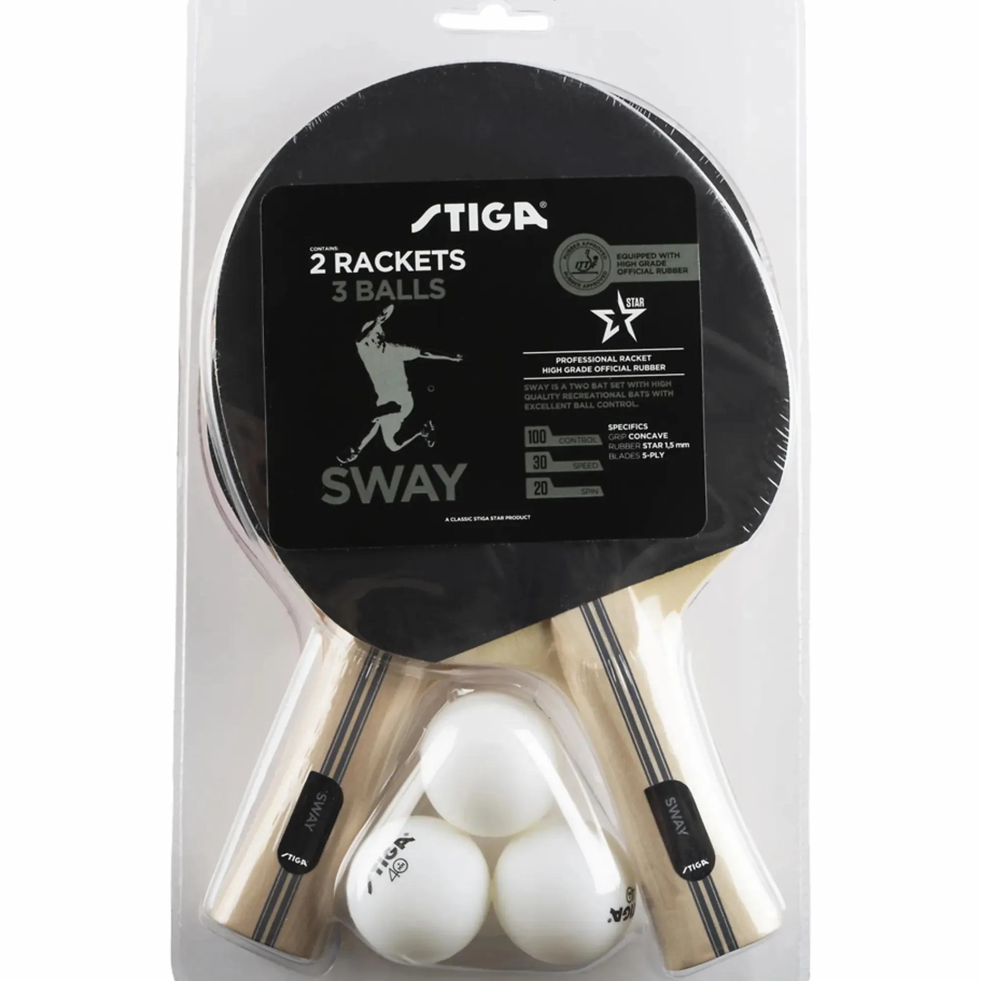 STIGA setsway 2 bats 3 balls- Bordtennis